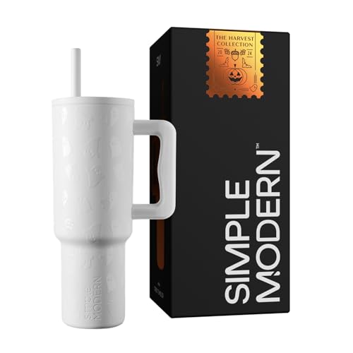 Simple Modern 40oz Leak-Proof Ceramic Lined Tumbler with Handle | Ghosts Halloween: Cute Ghosts 40 Ounces 40oz | Signature