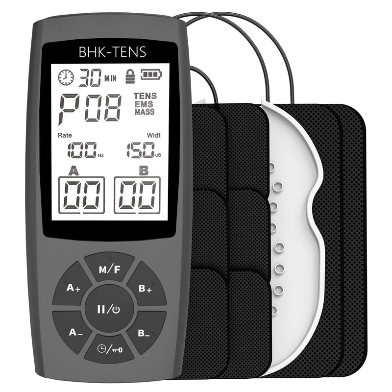 [Australia - AusPower] - TENS Unit Muscle Stimulator for Pain Relief Therapy, 22 Modes EMS TENS Machine, Electronic Muscle Relaxer for Shoulder Pain Relief, Back Pain, Shoulder Neck Pain Relief Black 