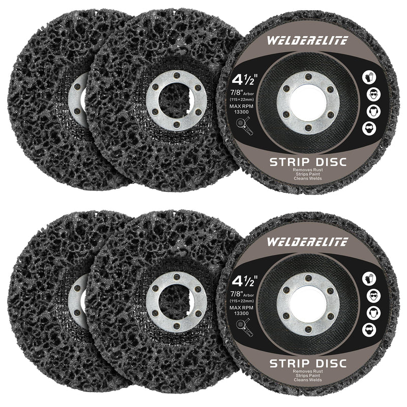 [Australia - AusPower] - 6-Pack 4-1/2" Paint Stripper Discs for Angle Grinder, Rust & Paint Removal Wheels for Metal and Wood – Black, Quick Sanding & Grinding 4-1/2 in - 6 pk 