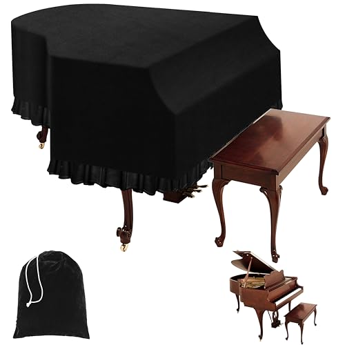 Grand Piano Keyboard Dust Cover, Music Stretchy Dirt Proof Keyboard Cover With Durable Elastic & Cord Lock Must Have Piano Accessories Grand