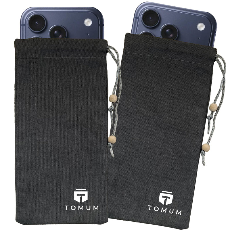 TOMUM EMF Shield Sleeve for Cell Phone - EMF Protection Smartphone Pouch - Anti EMP Bag - Signal Blocking Case for Radiation EMF EMP 5G RFID (Black, 2 Pack) Black