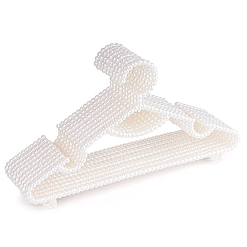 10 Pieces Plastic Heavy Duty Pearl Hangers. Bride Hanger for Wedding Dress. Bridesmaid Hangers. Hanger for Shirt, Pants, Clothing, Coat, Bridal, Sweater and Home Decor. (PH3) 10 PCS