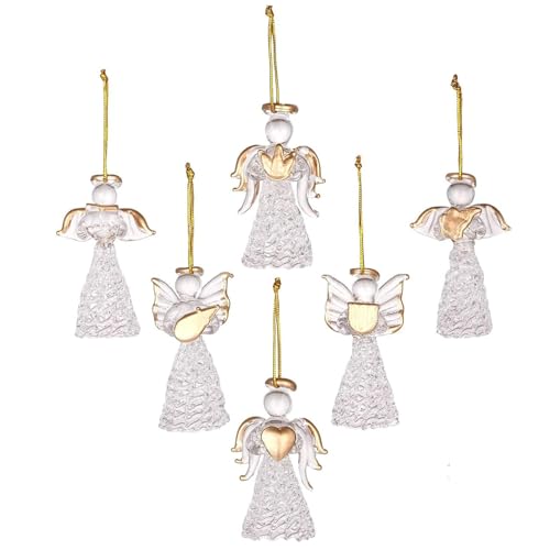 Christmas Angel Ornaments Set, 12PCS Crystal Ornaments for Christmas Tree