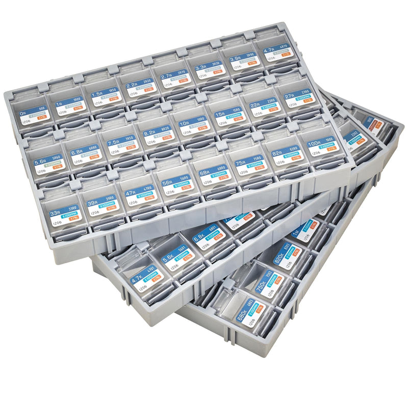 Chip Resistor Design Kit, EIA 1206 Size, 0R-10M Resistance, 72 Values 7200PCS, 1% Tolerance, RoHS Compliant EIA 1206 Resistors