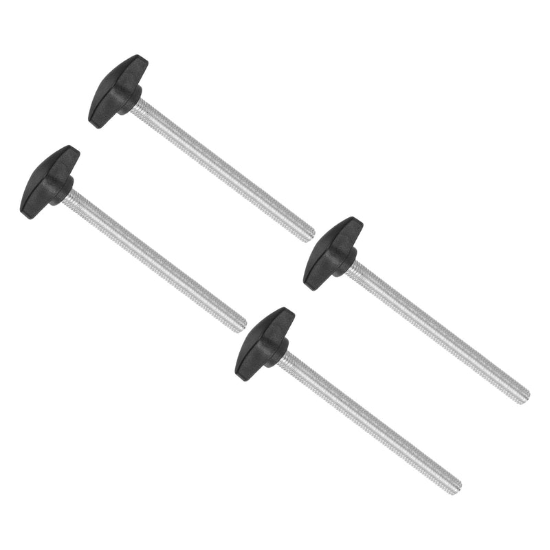 [Australia - AusPower] - Tee Wing Knobs Thumb Screw, M8 x 100mm Male Thread, Plastic T Thumb Clamping Screw Threaded Stud Hand Knobs Grip, (Applications: for Machinery Lathes), 4-Pieces 