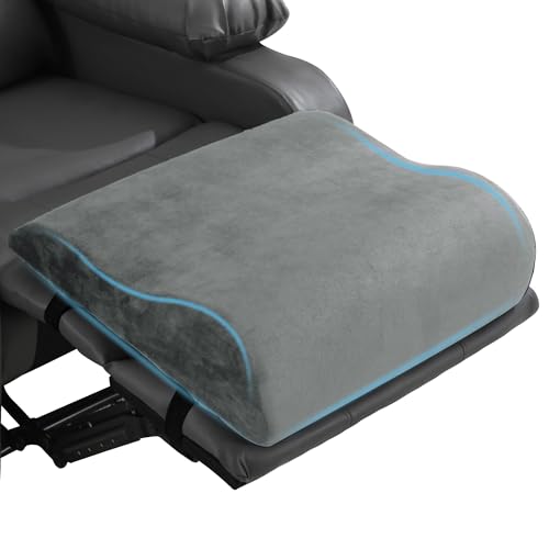 HOMBYS Extra Large Recliner Leg Pillow, Foam Foot Rest Cushion Wave Shape Recliner Footrest Extender, Multi Purpose Back & Lumbar Support Pillow for Bed, Sofa Couch, (Light Grey) Light Grey