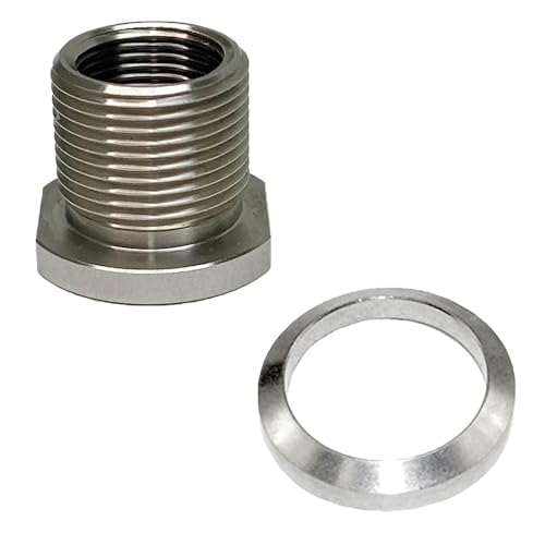 Stainless steel 1/2x28 to 5/8x24 thread adapter with crush washer, Eastern Tactical Supply flat washer set