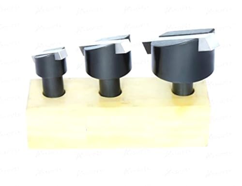 Buyohlic Fly Cutter Set of 3 Pcs with HSS Tool Bit- 1/2" Inch Shank (Head Diameter 3/4", 1-1/8" & 1-1/2" Inches) with Wooden Stand