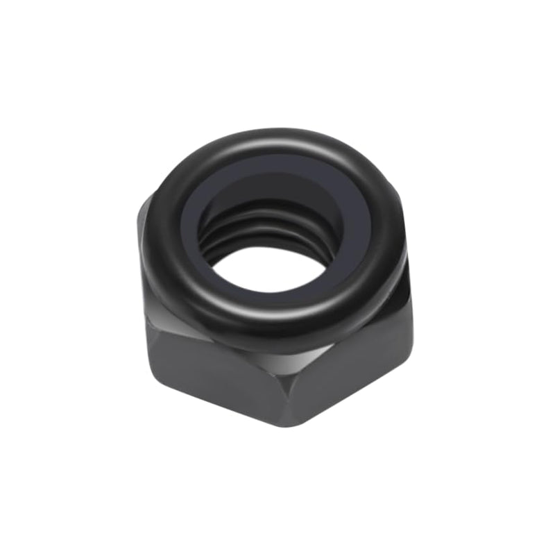 [Australia - AusPower] - 10Pcs M10 x 1.5mm Hex Lock Nuts Carbon Steel Nylon Insert Self-Locking Nuts for Fasteners, Black 10 