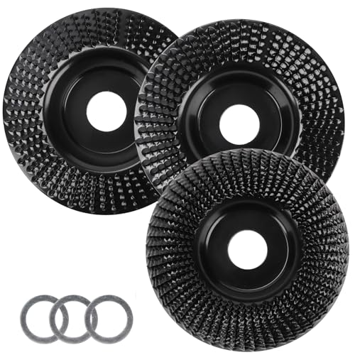 Wood Grinding Disc, Rasp Disc 125 mm, Wood Cutter for Angle Grinder, Flex Grinding Disc, Wood Carving Disc, Milling Disc, for Angle Grinder, Polishing, Carving, Grinding (Set of 3) set of 3