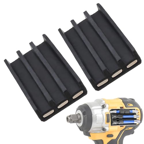 2-Piece Bit Holder with 3M Adhesive for Attaching to Battery Impact Wrench | Saipor magnetic bit holder for impact wrenches and cordless screwdrivers bit holder on the side of the impact drill