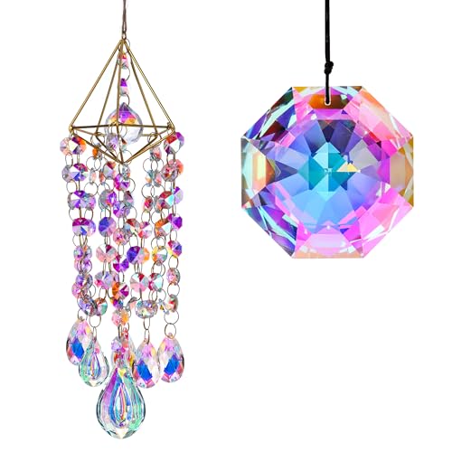 Set 2 Crystal Prisms Suncatcher Hanging Ornament