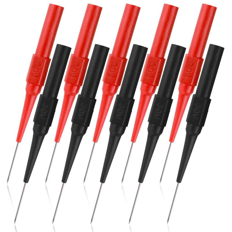 [Australia - AusPower] - cobee 10 Pcs 0.7mm Test Probe Pins, Wire Piercing Probe Insulation Back Probes Non-Destructive Pin, Wire Piercing Probe Pin Multimeter Probes for Banana Socket Plug Car Tester 