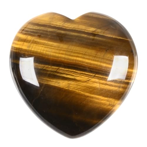 LOVE Hearts Crystal Gemstone 1.8 Inch Healing Reiki Worry Palm Stone Golden Tiger Eye