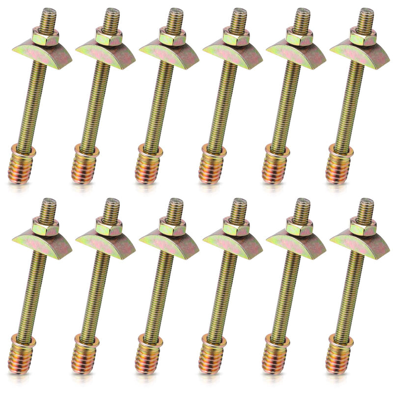 [Australia - AusPower] - Tandefio 12 Sets Bed Frame Hardware Connector Kit M8x100 mm Panel Furniture Wardrobe Four-in-one Connectors Fittings, Bed Assembly Fasteners Bolts Nuts Threads Half Moon Spacers 
