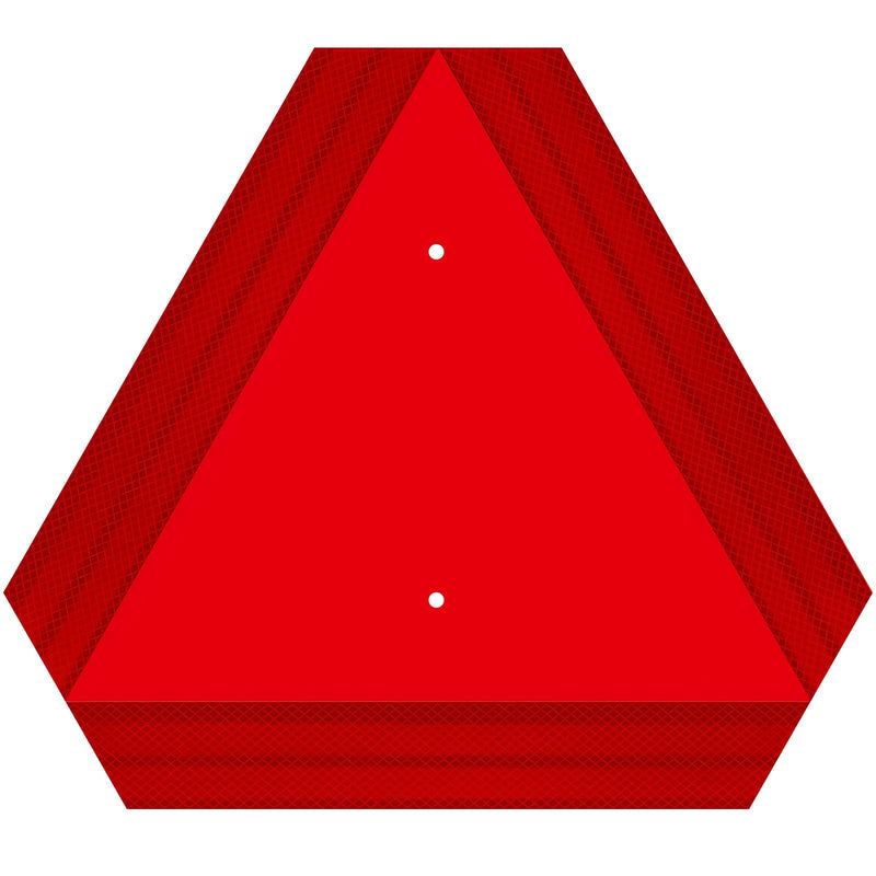 Slow Moving Vehicle Triangle Sign, Rust Free Aluminum, 14"X16", 40-mil Thick Reflective For Golf Cart, Tractor, UTV, Safety Signs