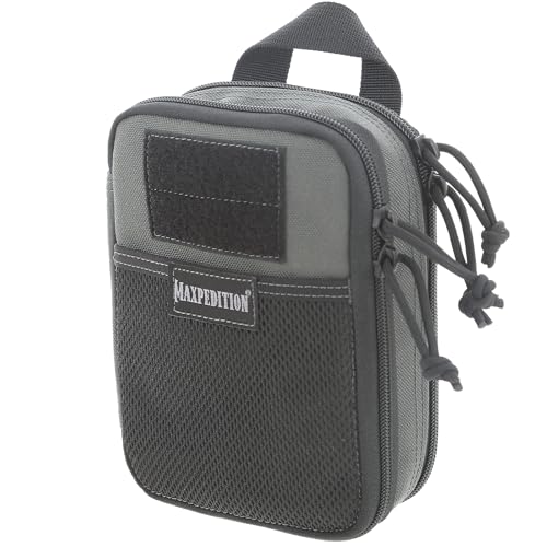 Maxpedition Double-Decker EDC pocket organizer tactical tool pouch in Wolf Gray, 5 x 7 inches