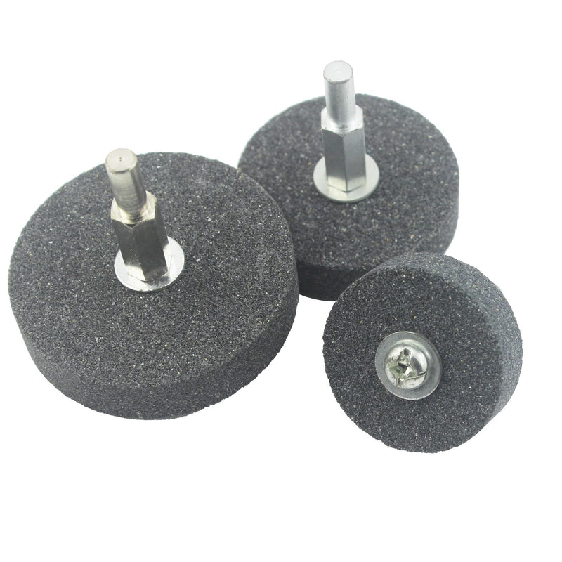 [Australia - AusPower] - 𝐉𝐔𝐍𝐋𝐈𝐗𝐍 3 Pcs Mounted Stone Grinding Wheels with 1/4-Inch Shank 40mm/50mm/60mm Diameter Abrasive Stone Grinding Wheels for Drill, Grinder, Rotary Tools 