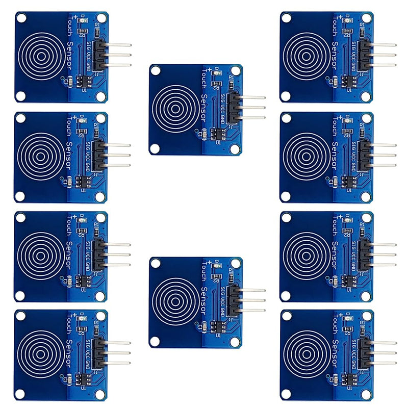 [Australia - AusPower] - TTP223B Digital Touch Sensor 1 Position Capacitive Touch Switch Module DC 2V to 5.5V Compatible Arduino (10 Pack) 