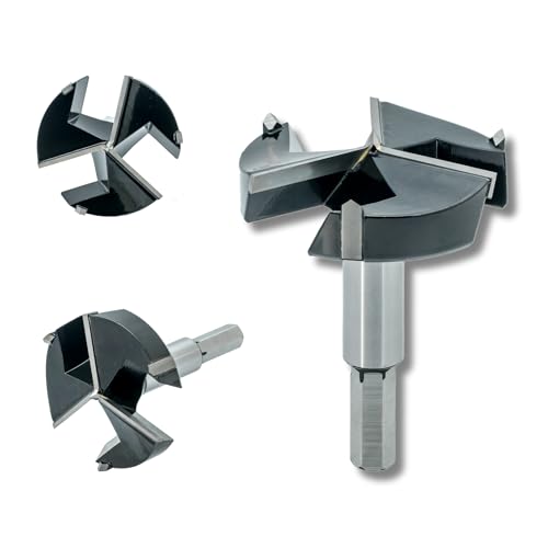 Cortool 4-inch triple-flute carbide-tipped Forstner drill bit for woodworking and hinge hole cutting