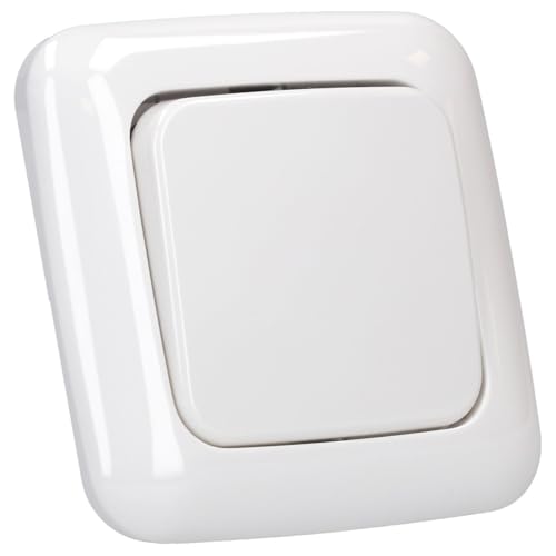 Busch-Jaeger Toggle Switch Set: 2000/6 US Toggle Switch + 2506-214 Rocker Switch + 2511-214 Single Frame Alpine White Reflex SI