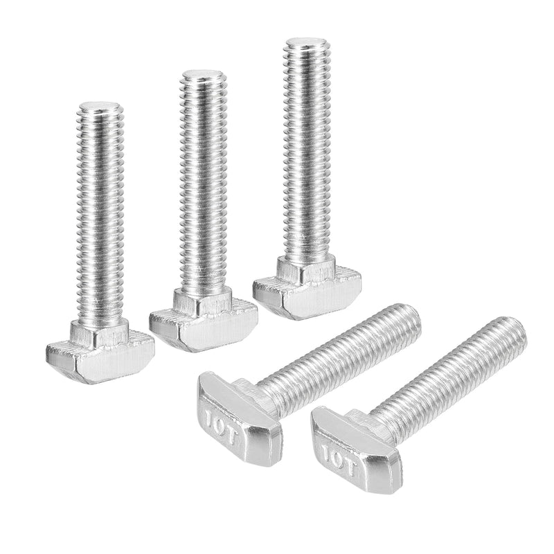 [Australia - AusPower] - uxcell 10Pcs T-Slot Bolts, M8 x 40mm Hammer Head Bolt T Screw Drop-in Stud for 4545 Series T-Slot Aluminum Extrusion Profile, 304 Stainless Steel, Silver M8x40mm 10 