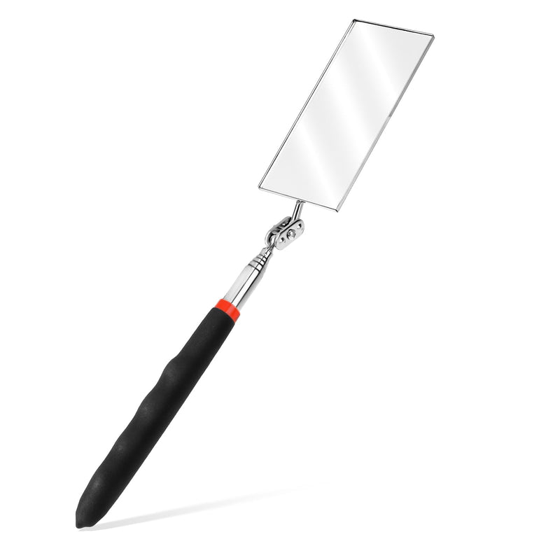 [Australia - AusPower] - Telescoping Inspection Mirror Rectangle Telescopic Mechanic Mirror Extendable Machine Tool Long Inspection Mirrors for Checking Vehicle Condition (30.71 Inch Mirror Stick) 