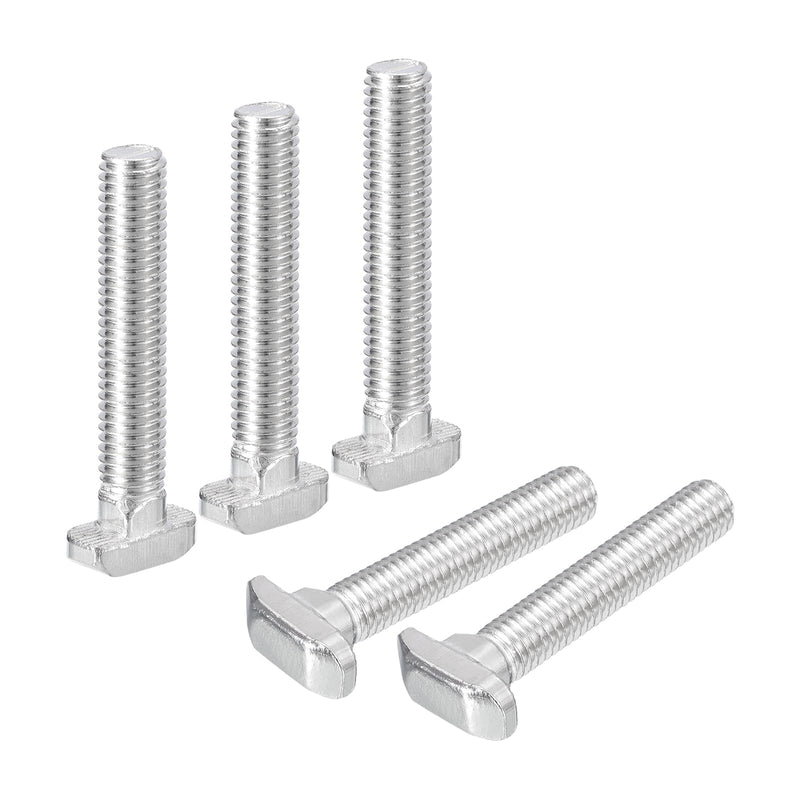 [Australia - AusPower] - uxcell 20Pcs T-Slot Bolts, M8 x 50mm Hammer Head Bolt T Screw Drop-in Stud for 4040 Series T-Slot Aluminum Extrusion Profile, 304 Stainless Steel, Silver M8x50mm 20 