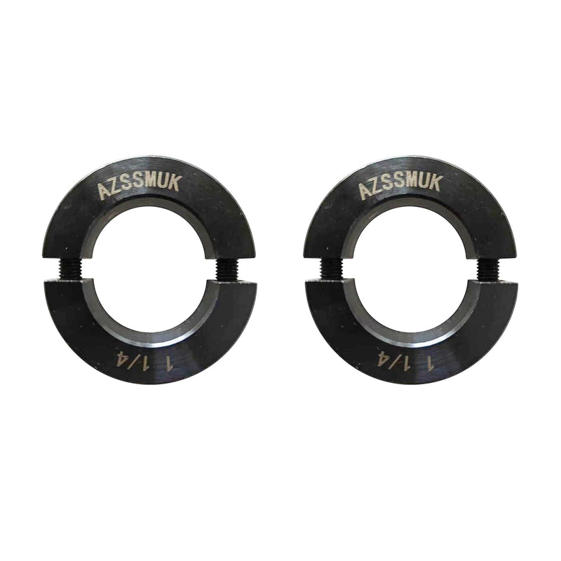 [Australia - AusPower] - AZSSMUK Shaft Collar Bore 1-1/4'' Double Split Black Oxide Set Screw Durable Shaft Collars Suitable for Machinery and Industrial Use 2 Pieces 1-1/4'' 