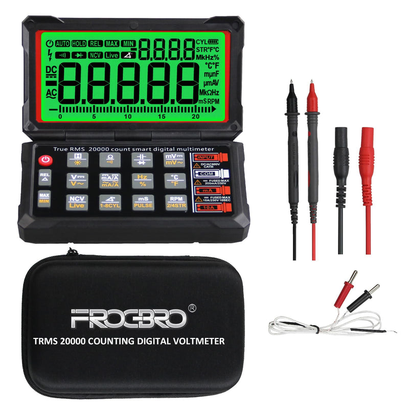 [Australia - AusPower] - FROGBRO TRMS 20000 Counting Digital Voltmeter with NCV Function, Auto Multimeter Tester, Measurement of Voltage, Current, Resistance, Diode, Temperature, Car Dwell Angle, Engine Speed, Pulse Width 