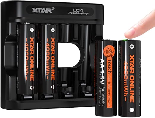 [Australia - AusPower] - 4000mWh Rechargeable Lithium AA Batteries with Charger, 12 Pack 1.5V High Capacity Double A Lithium Ion Battery, 2H Fast Charging, 1200 Cycles, for Blink Outdoor Camera, Flashlight, Toy 