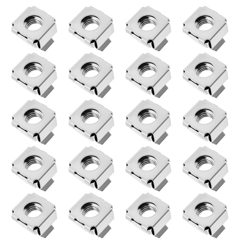 [Australia - AusPower] - 20pcs M8 Cage Nuts 304 Stainless Steel Nuts Assembly Kit for Network Cabinets Server Cabinets Electronics Casings Racks Silver M8 *1.25mm 