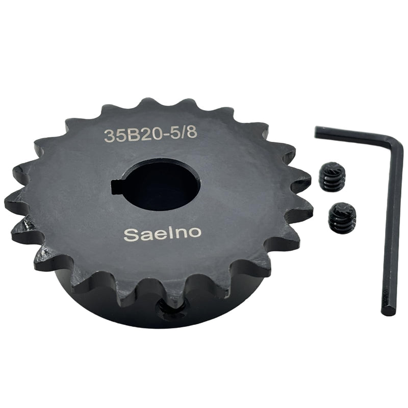 [Australia - AusPower] - #35 Roller Chain Sprocket Type B 5/8 inch Bore 20 Tooth, Hardened Antirust 1045 Steel Drive Sprockets 35B20-5/8 