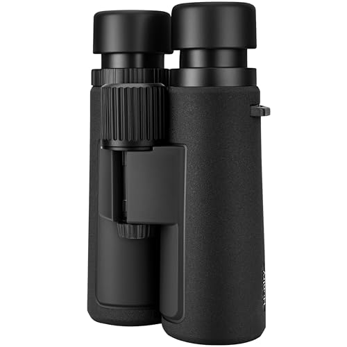 HONTRY 10x42 Binoculars with IPX7 Waterproof Protection Black Mid Size
