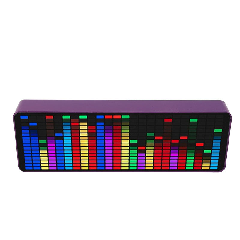 [Australia - AusPower] - LED Music Spectrum Analyzer, 5VUSB Music Voice Rhythm Spectrum Display, 384 LEDs Clock 20 Dynamic 7 Colors RGB Colorful 1624 Segment Rhythm Light Level Voice Sensor Pickup Analyzer 