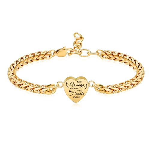 Imrsanl Heart Cremation Urn Bracelet Memorial Jewelry for Ashes Gold