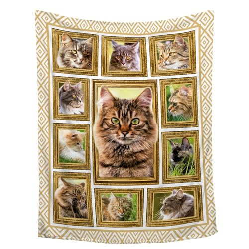 Maine Coon Cat Throw Blanket Super Soft Flannel Blanket Home Decor,Plush Fuzzy Cozy Lightweight Bed Quilt Blanket for Couch Bed Sofa All Season,60"x80"-Adults/Twin Size Maine Coon Cat2 60"x80"-Adults/Twin Size