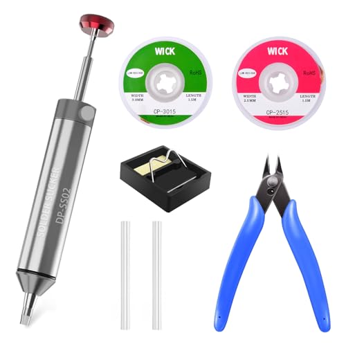 Solder Sucker Desoldering Pump High Temperature Resistance Flexible Silicone Durable Foldable High Quality Aluminum Housing Strong Suction KZ-0076