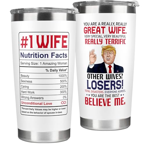 Mocosweeties Gifts for Wife from Husband - Wedding Anniversary for Women, Birthday, Mothers Day, Christmas Wife Gifts for Her - Romantic Love Gift for Her - 20 Oz Stainless Steel Tumbler Wife 01