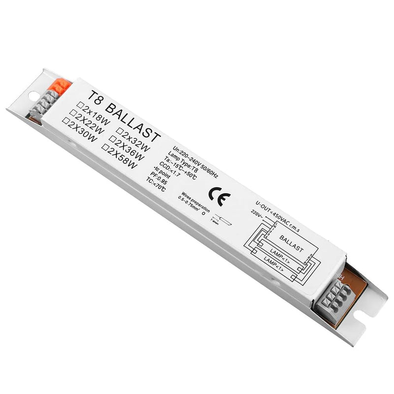 Sarini T8 220-240V AC 2 x 18W Wide Voltage Ballast for Fluorescent Lamps