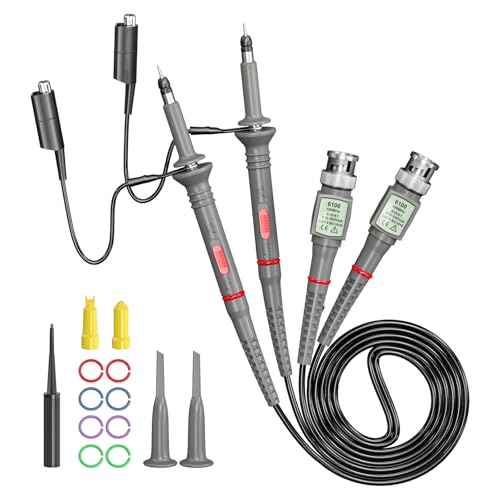 Universal P6100 Oscilloscope Probes 100MHz | With accessory kit, 1 x 10 x, 2 pieces 100 MHz X1 & X10 2 pieces