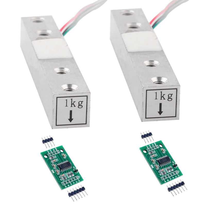 1 kg Digital Load Cell Weight Sensor + HX711 AD Weighing Sensor Module High Precision for Arduino DIY Electronic Portable Kitchen Scale (2 Sets)