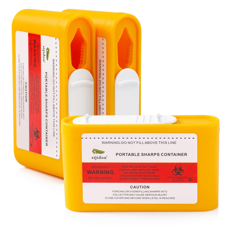 [Australia - AusPower] - Portable Sharps Container Designed for Safe and Easy Disposal of Insulin Needles, Pen Needles, and Other Medical Sharps While Traveling Or at Home (3 Piece) 3 