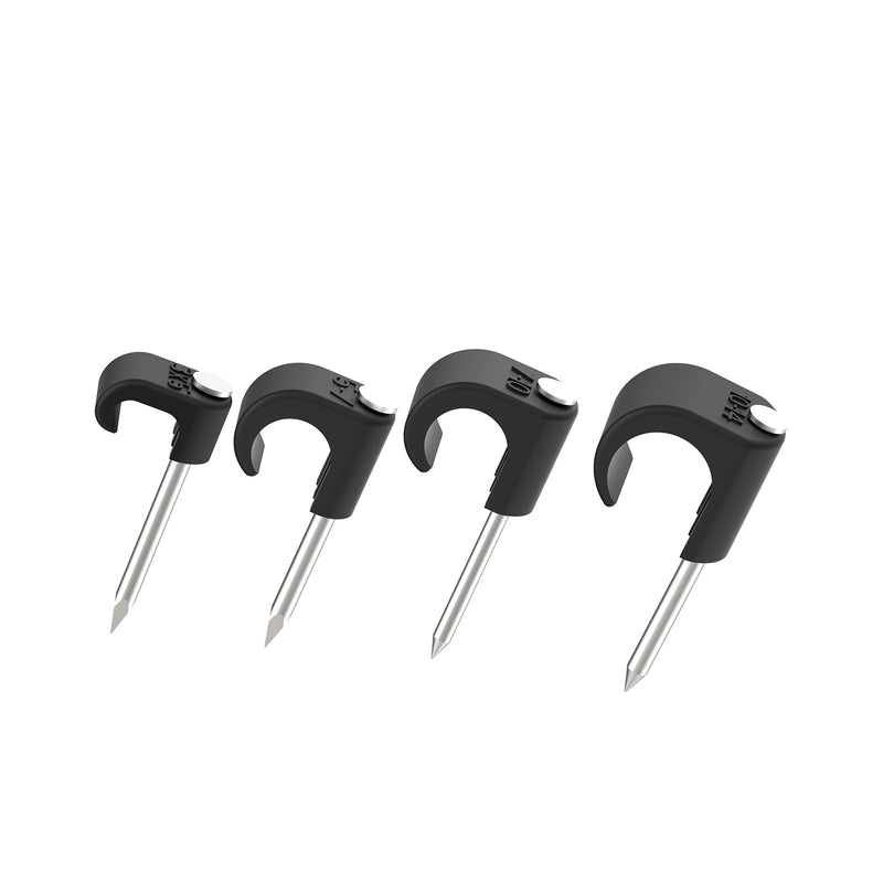[Australia - AusPower] - Black Cable Clips Pack of 200, Heavy-Duty Nail in Wire Clips, 304 Stainless Steel, UV and Weather Resistant, Cable Wire Management for Phone and Ethernet Wire, Power Cords, Tube Black 