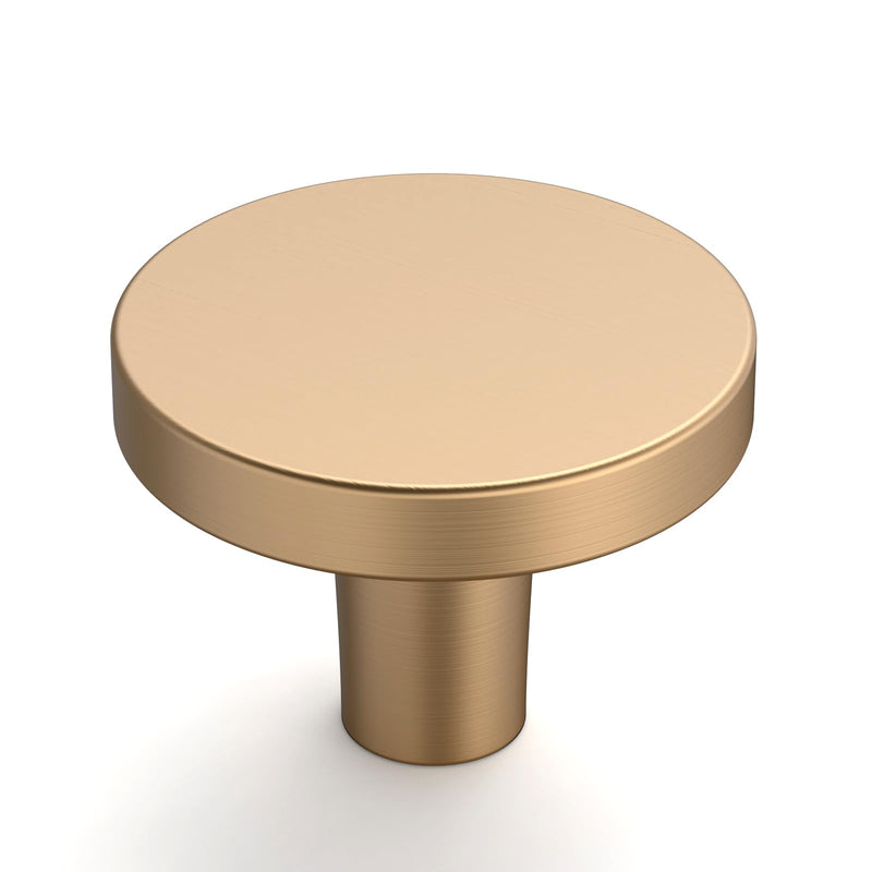 Amerdeco 10 Pack Dark Champagne Bronze Cabinet Knobs Single Hole Cabinet Pulls 1.18 Inch (30MM) Diameter Round Drawer Knobs and Pulls for Bathroom Cabinets K0021