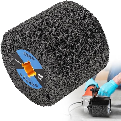 Sanding Roller Brush 120 x 100 x 19 mm Grit 40 Sanding Sleeves SiC | Sanding Roll Silicon Carbide for Satin Machine, Wood Metal Surface Polishing Grit 40 Silicon Carbide