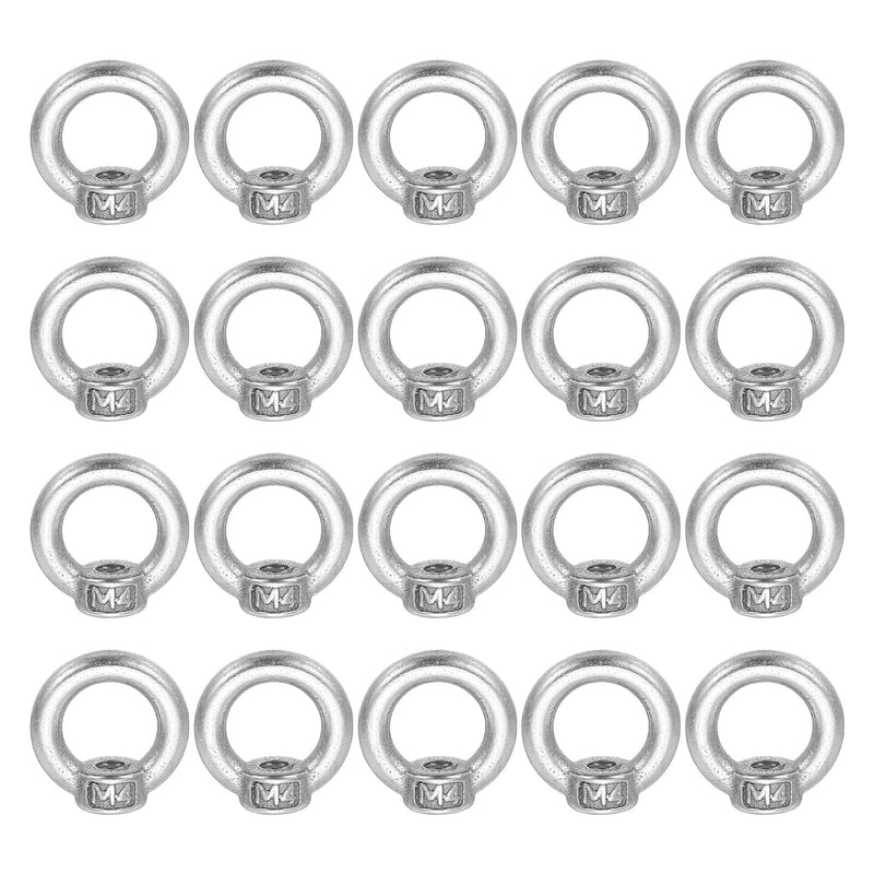 [Australia - AusPower] - MECCANIXITY 20 Pcs M4 Lifting Eye Nut Stainless Steel Ring Shape Female Thread Nuts Fastener 