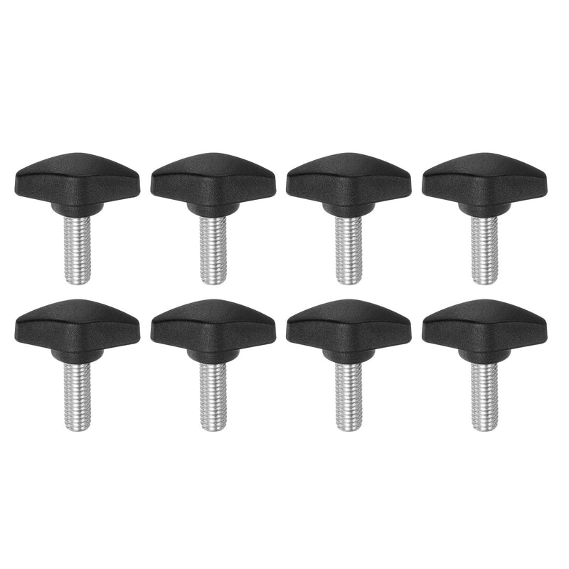 [Australia - AusPower] - HARFINGTON 8pcs Tee Wing Knobs M8 x 20mm Metric Male Threaded Stud T Head Plastic Knob Handles Thumb Screws Hand Clamping Tightening Knob Grip Thumbscrew, Black M8 x 20mm x 36mm 