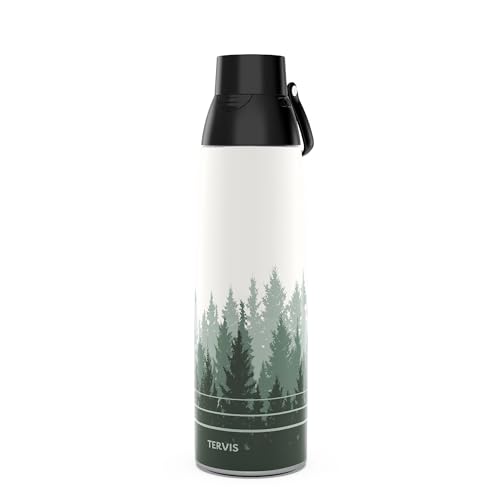 Tervis Venture Water Bottle Green on Green Forest Made in USA Double Walled Insulated Tumbler Travel Cup Keeps Drinks Cold & Hot, 36oz, Stainless Steel
