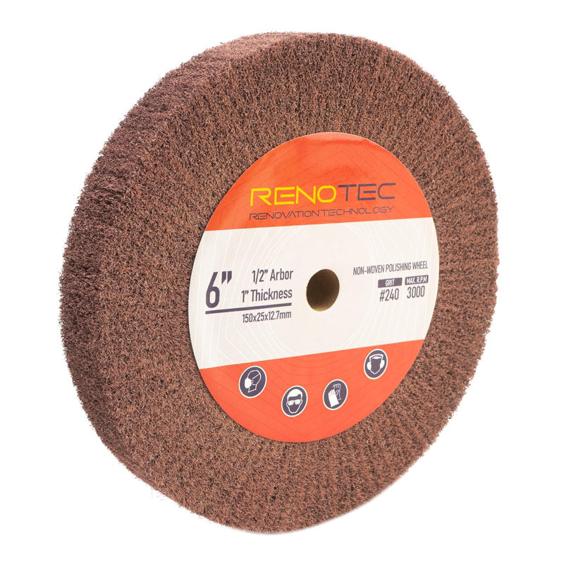 [Australia - AusPower] - 6 Inch Flap Wheel, Non-Woven Polishing Wheel (Grit240) Non woven Grit240 